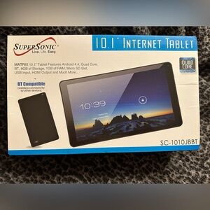 NIB Supersonic 10.1" Black Internet Tablet